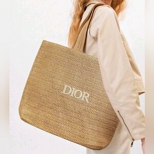 Dior Beige Woven Straw Tote Bag VIP GWP